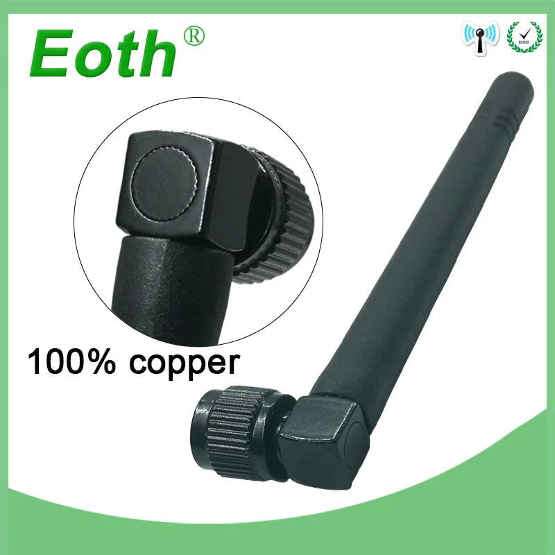 Eoth Wholesale Pure Copper 2.4GHz Antenna WIFI 3dBi SMA Male 2.4 GHz Antenna Wi-Fi Antenne Black for Wireless Wi-Fi Router