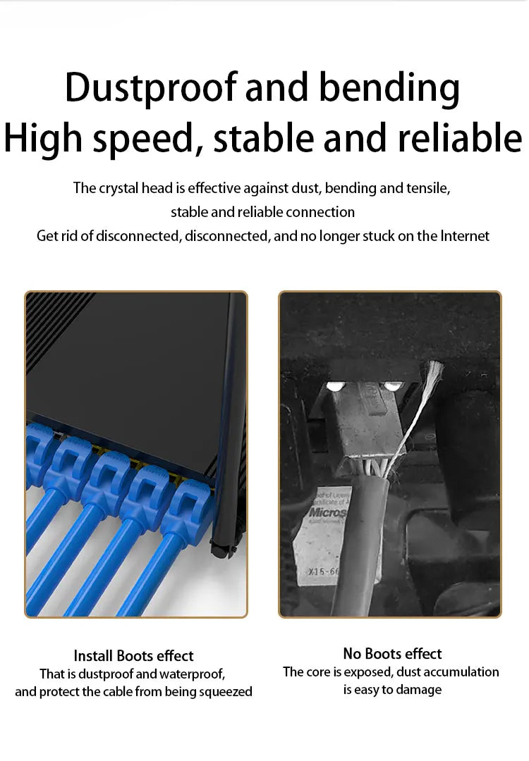 30/50/100PCS RJ45 Connector Boots CAT5E/CAT6/CAT6A Network Ethernet plug caps