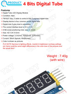 TZT TM1637 4 Bits / TM1638 / 74HC595 8 bit Digital LED Display Module 7 Segment 0.36Inch Clock RED Anode Tube Four Serial Driver
