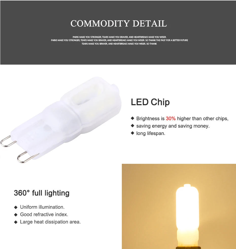 10pcs G9 Led Bulb 110V 220V 3W 5W SMD2835 White Warm Bombillas For Home Light Bulbs Crystal Chandelier Replace 30W Halogen Lamp