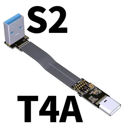 USB Type-C Ribbon Cable Flat EMI shielding FPC Cable USB 3.0 Type C 90 degree Angle Connector up downward 5cm-3m USB 3.1