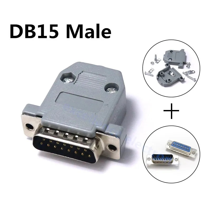 2/5sets DB-9 RS232 Serial Port Connector DB Connector 9/15/25/37 Pin Copper RS232 COM Adapter With Plastic Case Metal shell