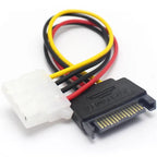 15 Pin SATA Male to Molex IDE 4 Pin Female Adapter Extension Power Cable IDE to Serial Motherboard ATA Computer HDD Hard Disk