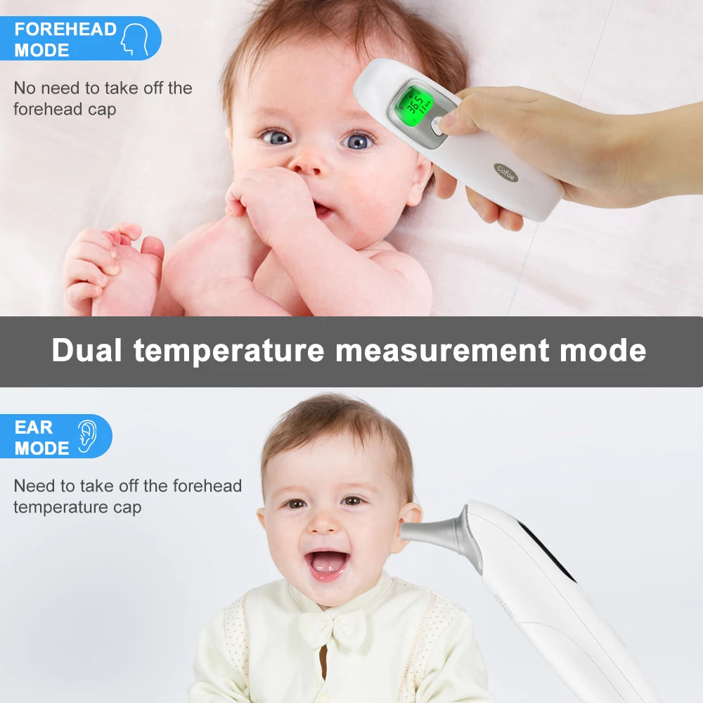 Cofoe Digital Infrared Thermometer Forehead Ear Non-Contact medical Termometro LCD Body Fever Baby/Adult Temperature measure