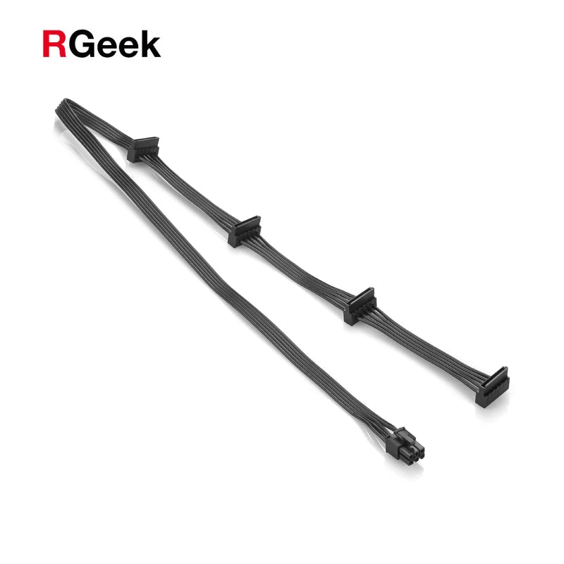 Rgeek PCI-E 6 Pin Male 1 to 4 SATA Molex Female Power Supply Splitter Supply Cable for Corsair RM650X RM750X RM850X RM1000X