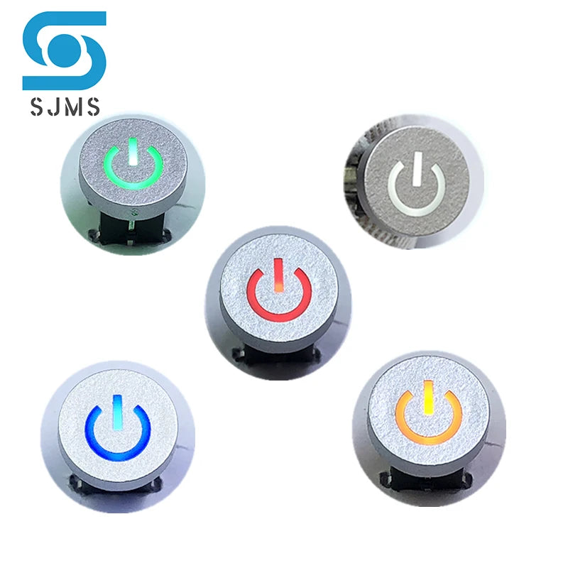 SJMS 5Pcs 6*6*9.5mm 6PIN DIP Through Hole Micro Push Button Tactile Momentary With LED Switch Tact Push Indication  Button mode