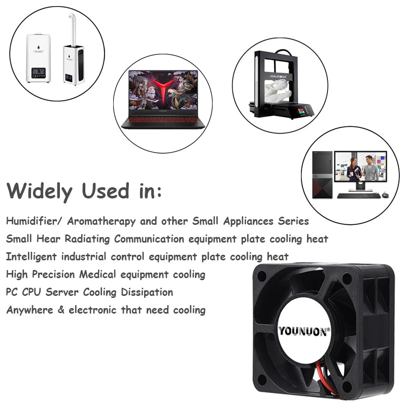 Dual Ball 40mm Cooling Fan 40x40x20mm Cooler 24V 12V 5V 4020 Computer Case Cooling Fan 2PIN 3PIN Heatsink Fan 3D Printer Fan
