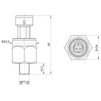 pressure sensor transducer transmitter for water oil fuel gas air 1/8NPT  5V ceramic sensor stainless steel 300-3000psi optional