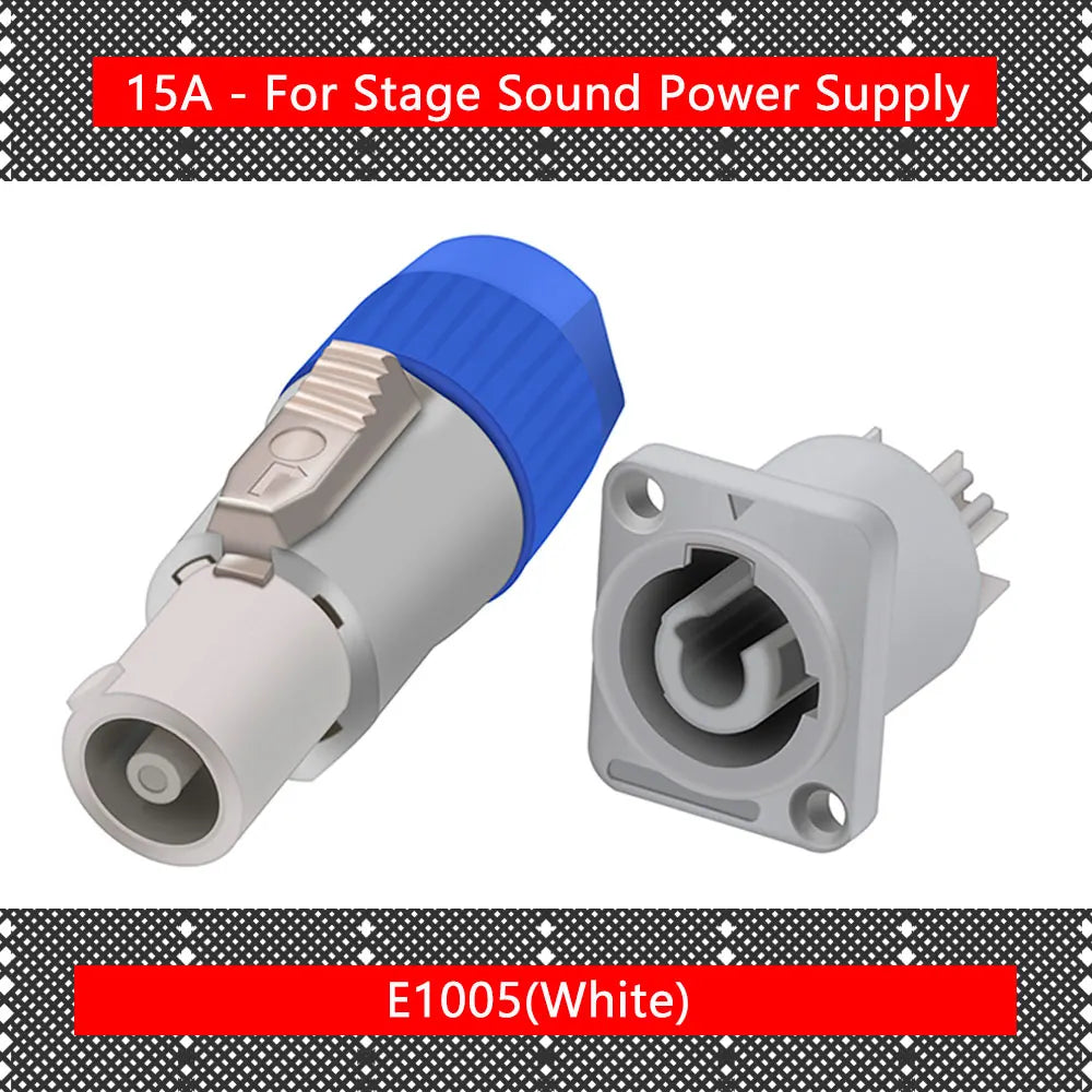 20PCS SpeakON Male Plug PowerCON Type A NAC3FCA+NAC3MPA-1 Chassis Plug Panel adapter 3Pin Powercon Speaker Connector