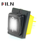 FILN KCD4 T85 220V 30A heavy duty red blue green IP68 waterproof led toggle switch 4pins on off marine freeze rocker switch