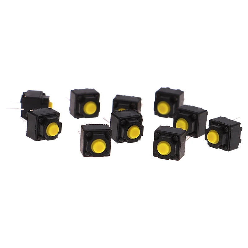 10pcs 6*6*7.3mm Mute Button Silent Switch Wireless Mouse Wired Mouse Button Micro Switch Yellow Push Button Switch