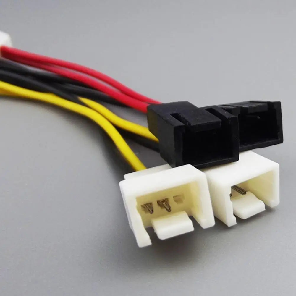 4-Pin Molex to 3-Pin Fan Power Cable Adapter Connector 12v*2 / 5v*2 Computer Cooling Fan Cables For CPU PC Case Multi-Fan Hot