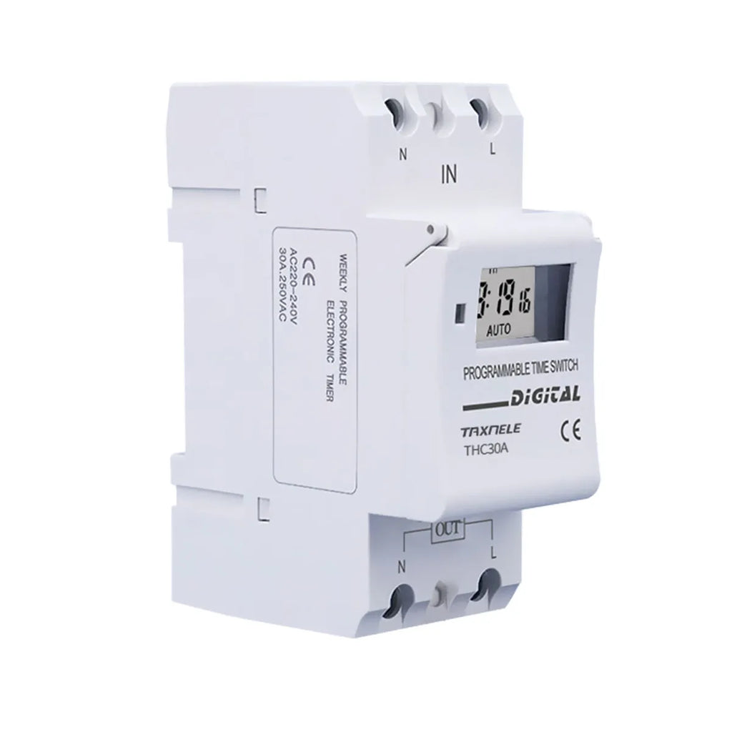 New Type Din Rail 2 Wire Weekly 7 Days Programmable Digital TIME SWITCH Relay Timer Control AC 220V 230V 12V 24V 48V 16A 30A