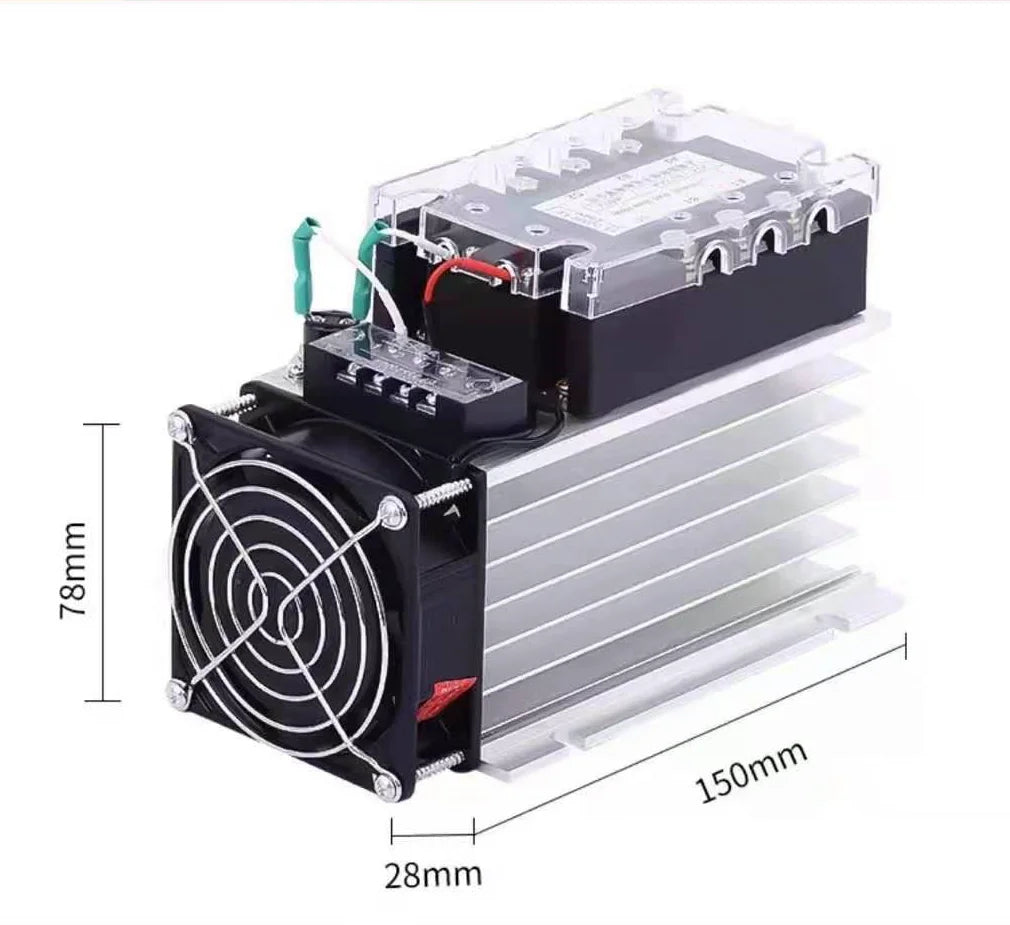JGX-33100A Three Phase Solid State Relay AC480V 100A DC control AC Solid State Relay SSR AC Three DC-AC With Fan and Radiator