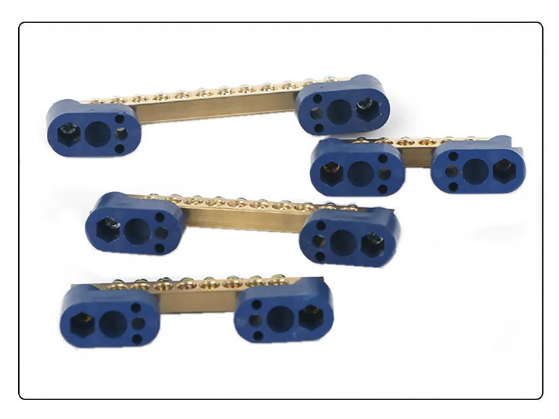 1Pcs Brass Wiring Terminal Row Zero Strip Flame Retardant Distribution Box Connection Terminal Adjustable Mounting Holes 4-16Pin