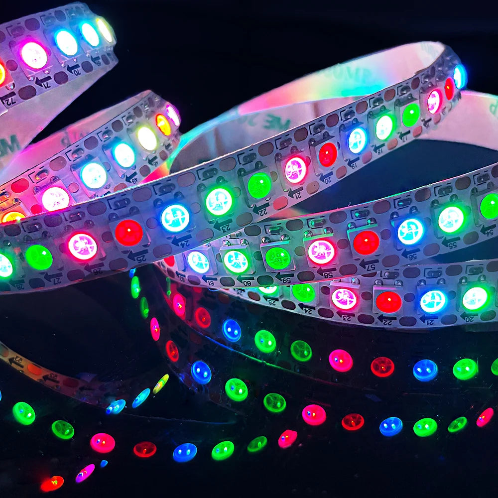 DC5V WS2812B 5m/Roll 30/60/144leds/m Black/White PCB IP30/IP65/IP67 5050RGB Individually Addressable Smart led pixel strip light