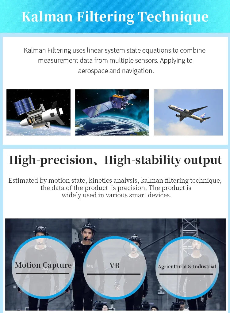 WitMotion WT931 (XYZ, Return Rate 500H) AHRS MPU9250 9-axis Accelerometer, Electronic Gyroscope, Angle, Magnetometer, for Arduin