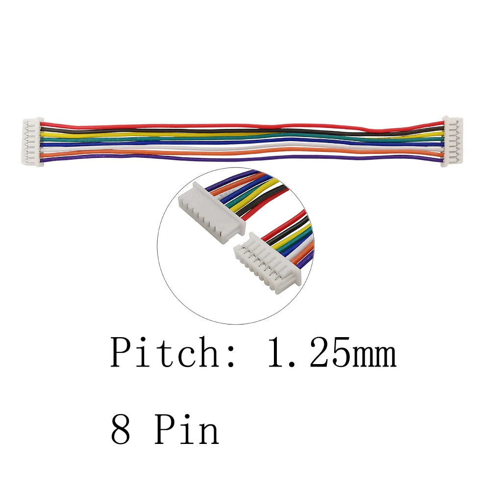 10Pcs JST 1.25mm 1.25 Female Wire Cable Connectors Double Head JST 1.25 Electronic Wire Connector Lenght 10CM 15CM 20CM 30CM