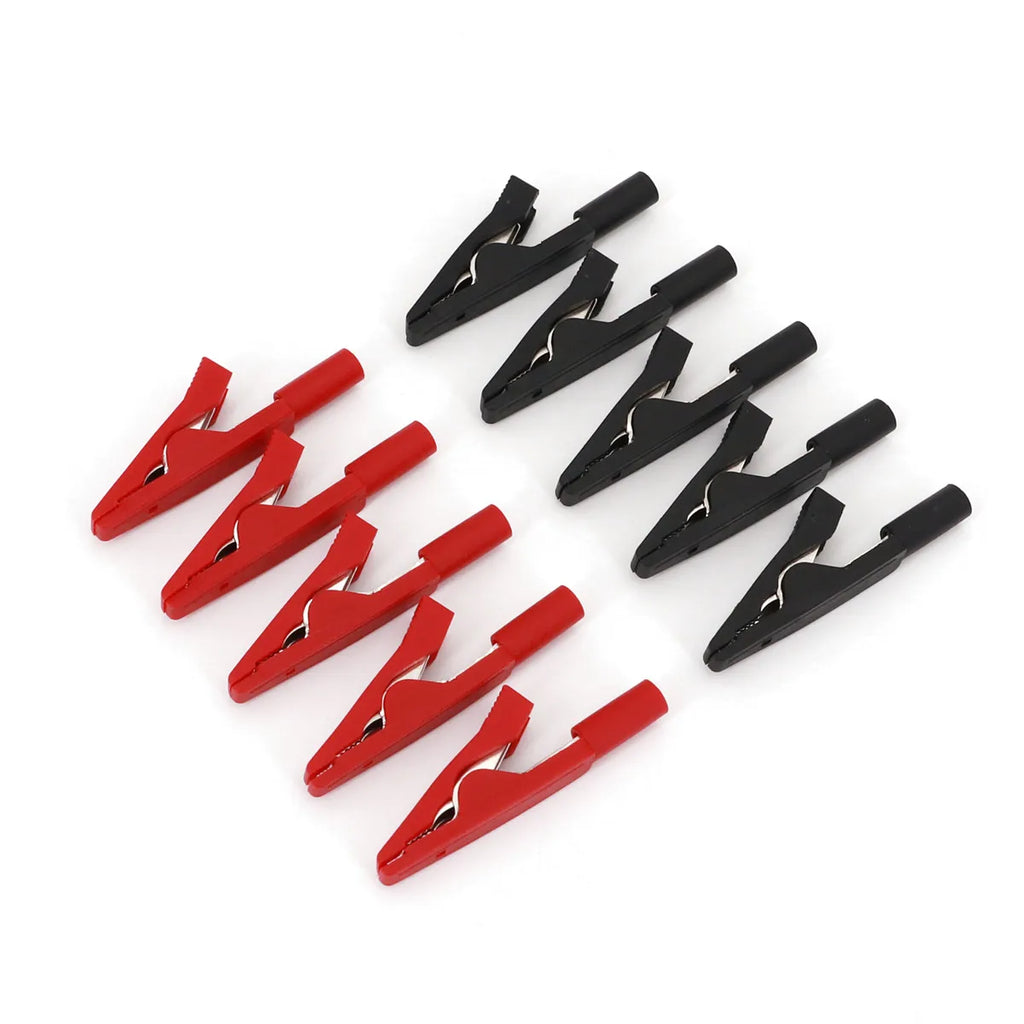10Pcs Brass 5 Colors 41mm Insulated Mini Test Alligator Clip With 2mm Female Jack