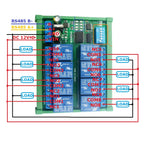 DC 12V 8 Ch RS485 Relay Board Modbus RTU UART Remote Control Switch DIN35 Rail Box for PLC Automation Control