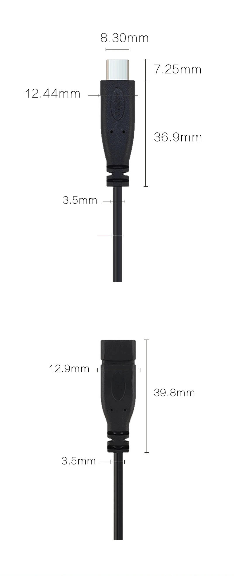 1pcs 25cm 2pin 4pin Wire USB 2.0 Type C Male Female Plug Extension Welding Type USB-C DIY Repair Cable Charger Connector