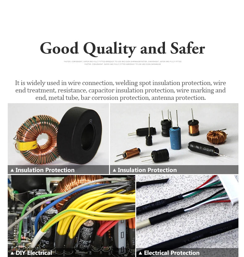 200 METER/Roll BLACK 1/2/2.5/3/4mm Heat Shrink Tubing Tube Kit Insulation Tubing Wire Cable