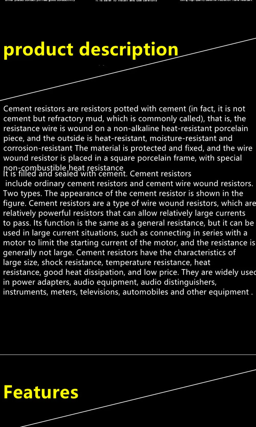 10Pcs 5W Ceramic Cement Resistor 5% In A Pack 0.1R 0.22 0.33 0.5 Ohm 6.8K 0.25R 0.5R 3R 27R 12R 100R Non-inductive Resistors