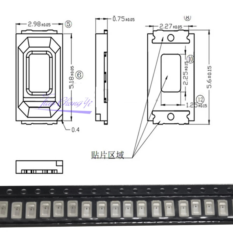 5630/5730 SMD Chip Infrared LED lamps 0.5W IR 740nm 850nm 940nm LED Emitting Diode