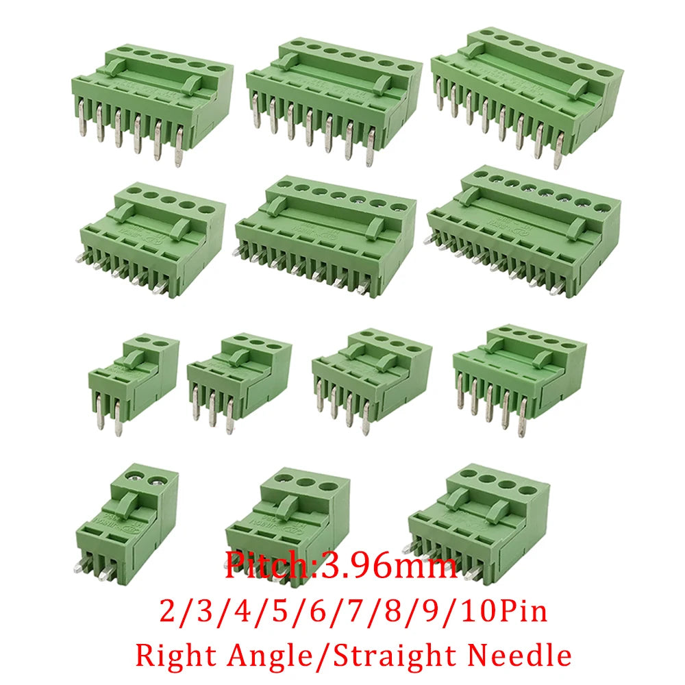 5Pair KF2EDG 15EDG 2-12Pin PCB Screw Terminal Block 3.5/3.81/ 3.96/5.08mm Right Angle/Straight Needle Plug Socket Wire Connector