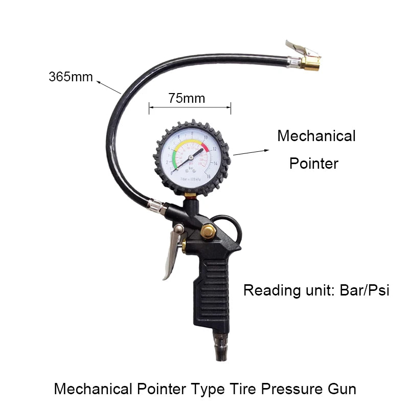 Automobile Tire Pressure Gun Barometer American Style European Style Japanese Style Handheld Tire Pressure Gauge