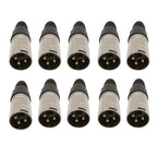 10Pcs XLR 3Pin Male Female Microphone Audio Cable Wire Connector Cable Plug Terminals for Mic Solder Connector