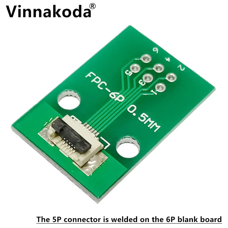 5PCS FFC/FPC Adapter Board 0.5MM-5P to 2.54MM Welded 0.5MM-5P Flip-top Connector