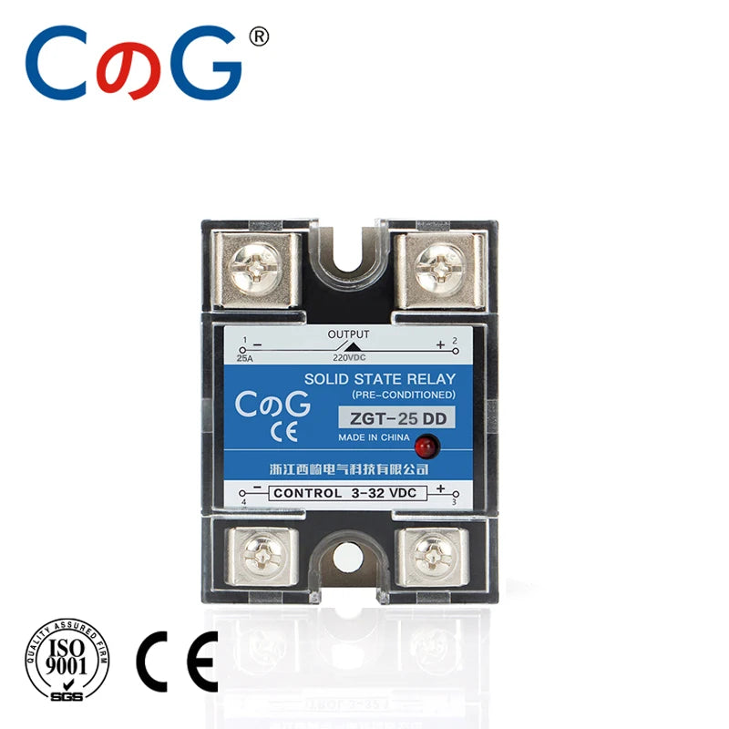 CG SSR-10DD 25DD 40DD 150A 200A SSR Single Phase DC Control DC Heat Sink 3-32VDC To 220VDC 600V 10A 25A 40A DD Solid State Relay