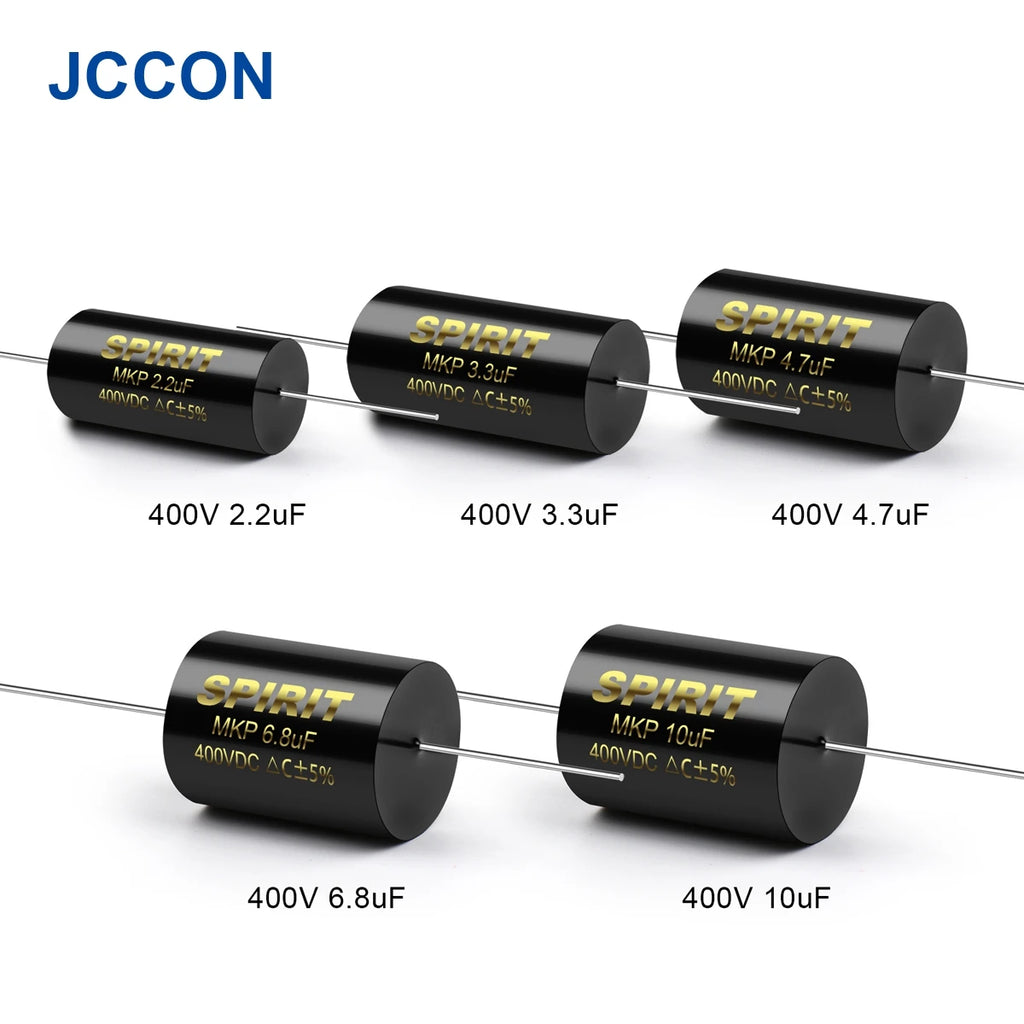 2Pcs SPIRIT Audio Capacitor MKP Audiophile Frequency-Divided Divider 400V 2.2uF 3.3uF 3.9uF 4.7uF 6.8uF 10uF For Speaker Audio