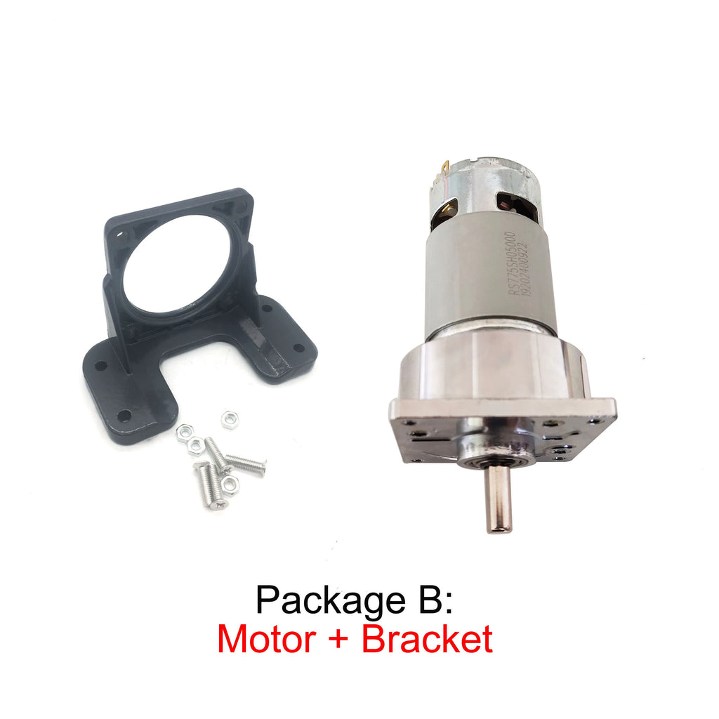80kg.cm Large Torque 5~500rpm 35W 775 12V DC Gear Motor 24V Mini Electric Machine Reducer For Electric Tools Customized