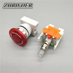 22mm LAY37-11ZS/LAY37-11ZSD Red Mushroom Head Emergency Stop Push Button Switch with Light Self-locking 10A/660V