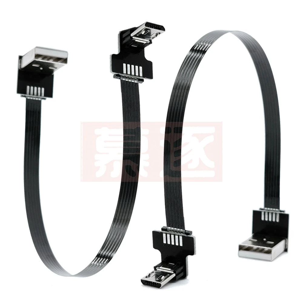 FPV Monitor Standard Mini USB Super Flache flexible FPC Lade Kabel 90 Grad Micro USB Band Kabel 10CM-50CM