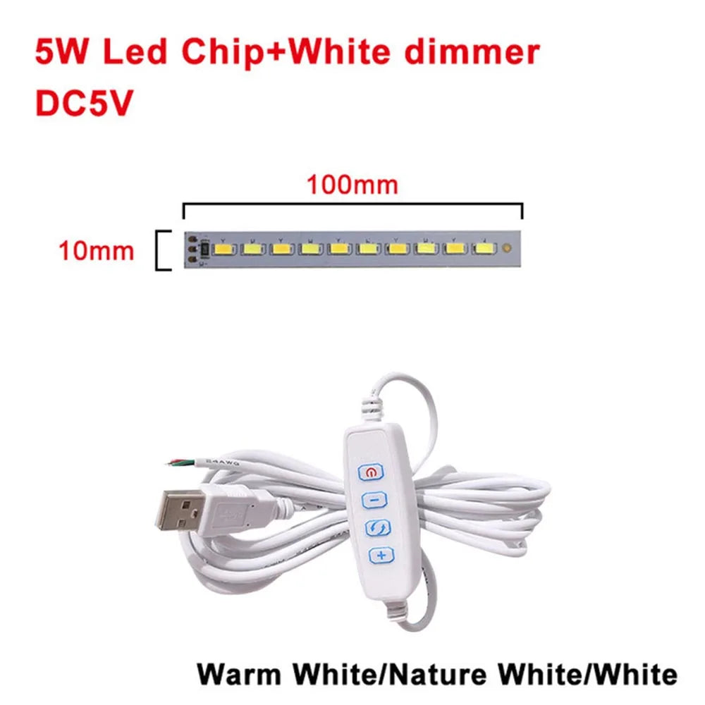 DC5V Dimmable LED Chips 5730 SMD LED Lamp 5W 6W 10W LED Light Beads White Warm White DIY Light Adjustable LED Bulb USB Dimmer