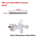 DC5V Dimmable LED Chips 5730 SMD LED Lamp 5W 6W 10W LED Light Beads White Warm White DIY Light Adjustable LED Bulb USB Dimmer