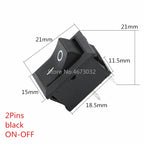 10PCS Push Button Switch 15x21mm SPST 2Pin KCD11 KCD1 Snap-in On/Off Boat Rocker Switch 15MM*21MM Black Red and White