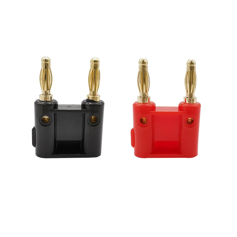 10Pcs/5Pair Double Row 4mm Banana Plug Audio Speaker Connector Twin Banana Plug Amplifier Terminal Couple Banana Socket Adapter