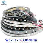 DC5V WS2812B 5m/Roll 30/60/144leds/m Black/White PCB IP30/IP65/IP67 5050RGB Individually Addressable Smart led pixel strip light