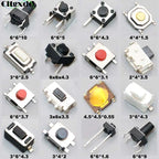 Cltgxdd 10PCS Tactile Push Button Switch Car Remote Control Keys Button Touch Micro Switch Momentary SMD DIP 2*4 3*6 4*4 6*6