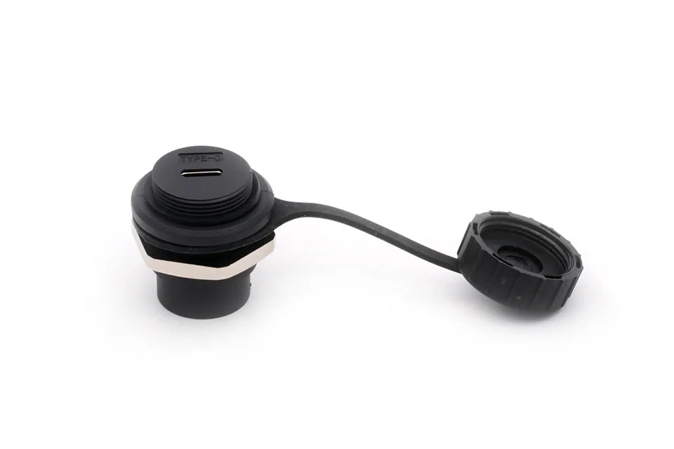 Waterproof D Type Chassis Connector,Type C Female to Female USB-C Converter Adapter Type-C Panel Mount DIY Jack with Dust Cover