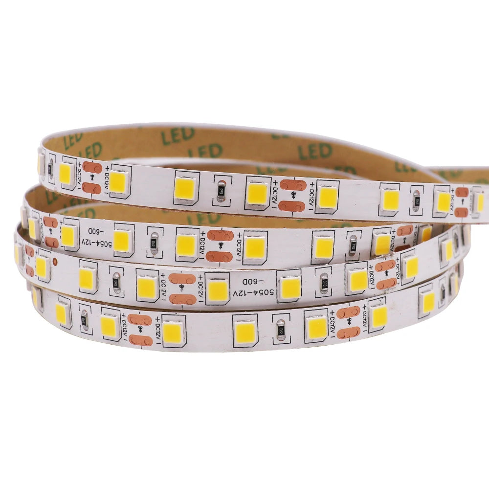 5M LED Strip SMD 5050 5054 LED Tape Waterproof Ribbon Diode 12V 2835 Flexible Neon Lights 60/120Leds/m LED Lights for Room Decor