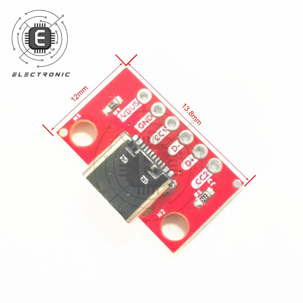 16P USB 3.1 Type-C Female Test PCB Board Adapter 2.54mm Connector Socket For Data Transfer Power Adapter Board Module
