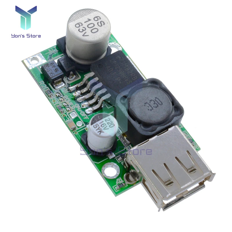 LM2596HV 5V DC-DC 7-56V 9V 12V 24V 36V 48V to Fixed 5V 3A Non-isolated Step Down Buck Converter Module USB Charger Module