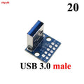 1pcs Micro Mini USB Type C USB 2.0 3.0 Male Female PCB Connector 90 Degree Data Charging Cable Jack Test Board with Pin Header