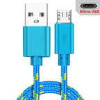 Micro USB Cable Data Sync USB Charger Cable For Samsung S7 Huawei Xiaomi Android Nylon Braided Mobile Phone Cables Fast Charging