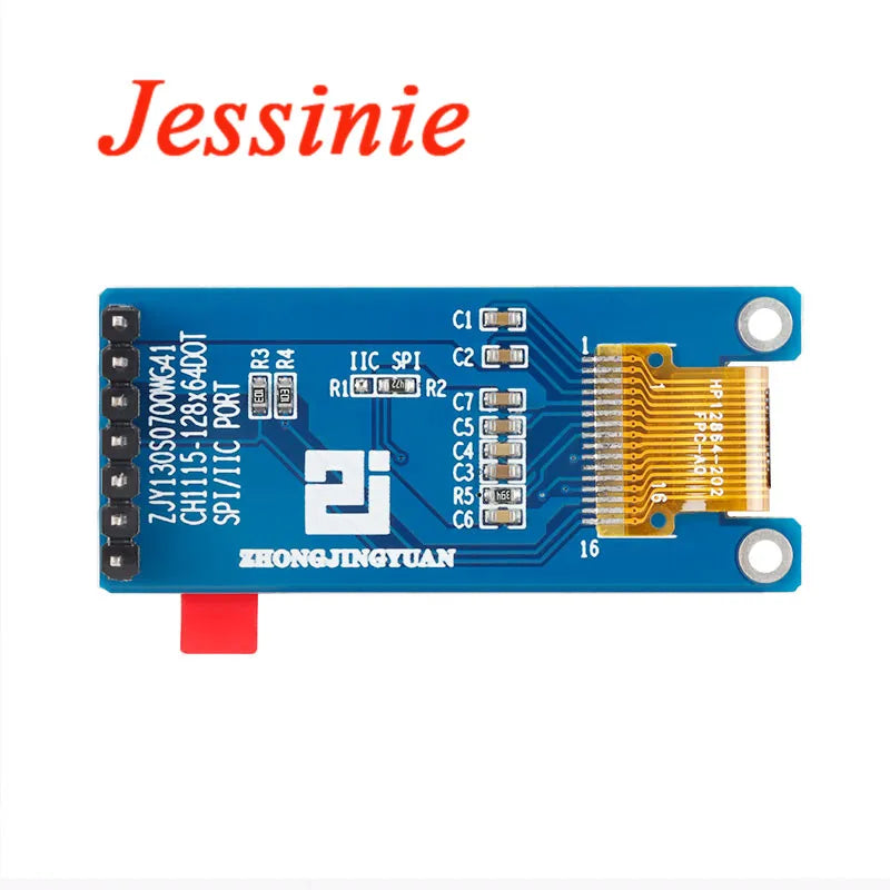 1.29 Inch OLED Module 1.29" 12864 Screen White 128X64 OLED LCD LED Display Module IIC SPI Interface CH1115 for Arduino 4Pin 7Pin